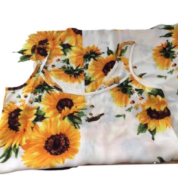 MS Basic Sunflower Floral Strappy  Dress Casual - Picture 5 of 7